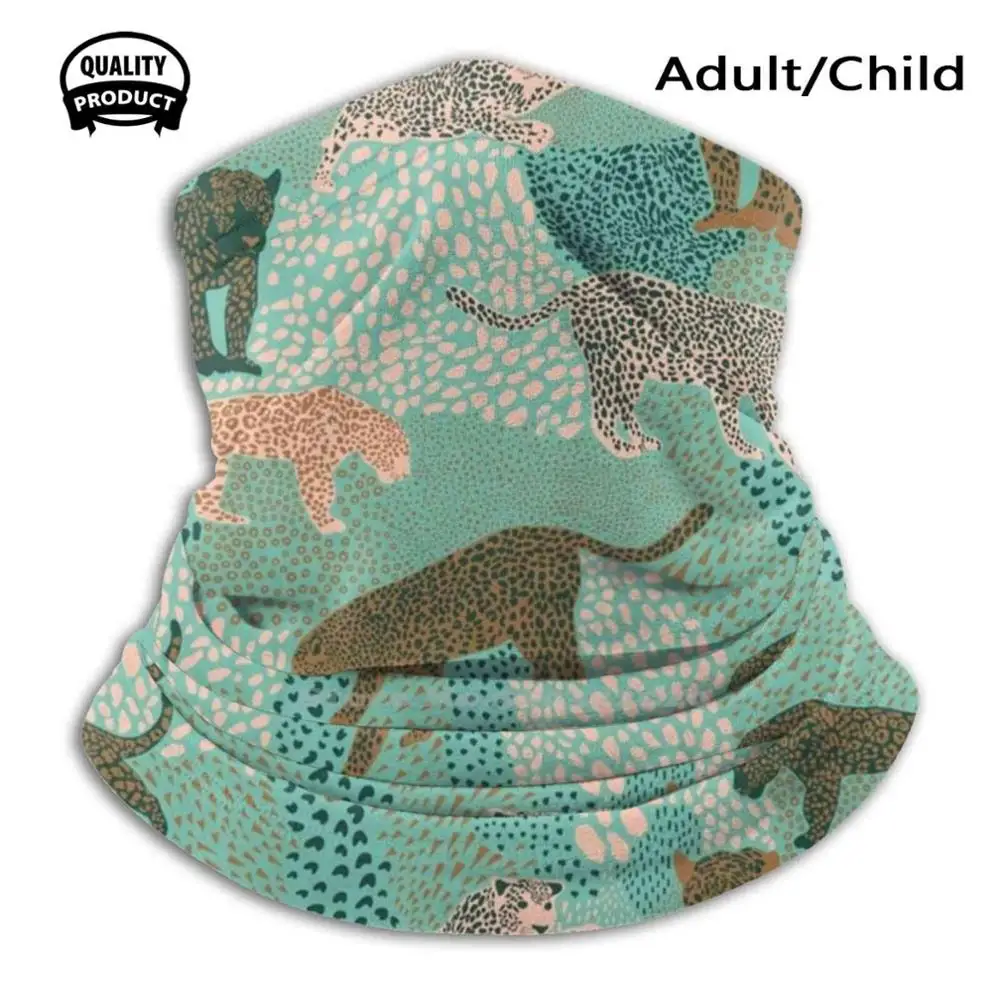 

Leopards Camouflage In Mint Washable Breathable Reusable Print Mouth Mask Leopard Exotic Wild Animal Nature Cat Mint Bronze