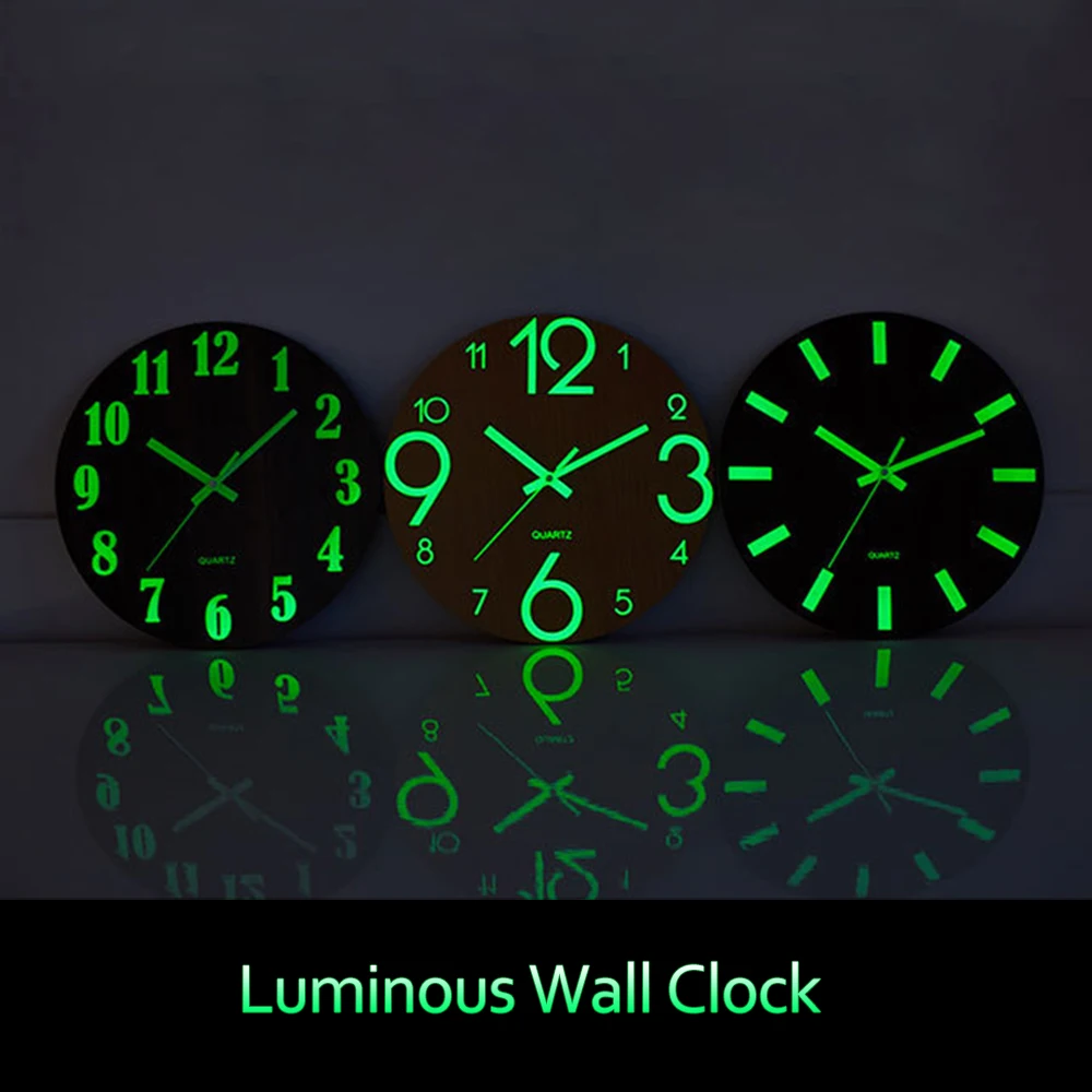 Современные настенные часы светящиеся Подвесные сделай сам 3D бесшумные