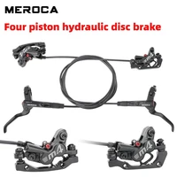 meroca 4 piston mtb bike hydraulic oil disc brake set 140 160 180 mm rotor caliper right front left rear bicycle scooter cyclin