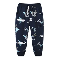 children clothing boys sweatpants with airplane print drawstring hot selling kids full length trousers pants