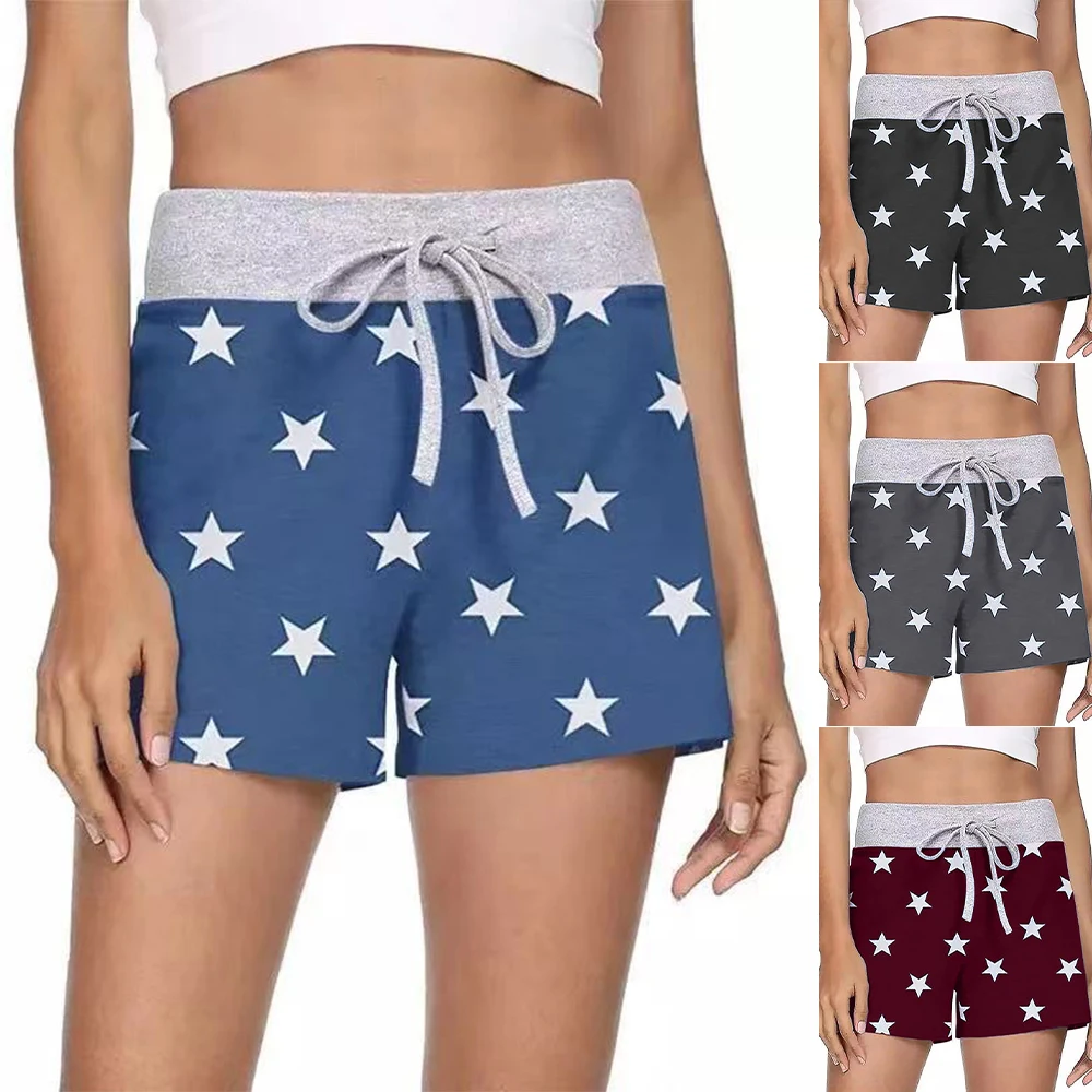 

Women Summer Stars Print Shorts Ladies Casual Sports Yoga Gym Running Hot Pants