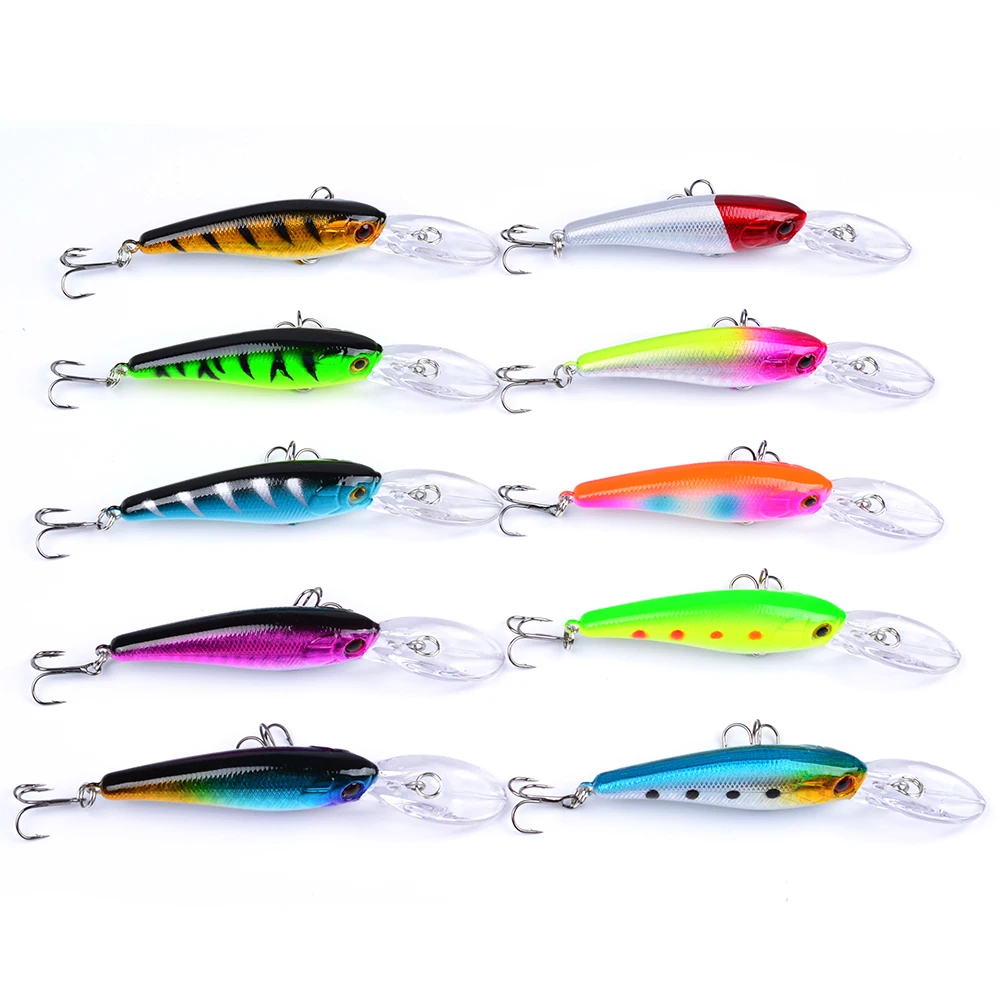 

10pcs Minnow Fishing Lures Wobbler Crankbaits 9cm 7.2g ABS Artificial Hard Baits For Bass Trolling Pesca Carp Fishing Tackle