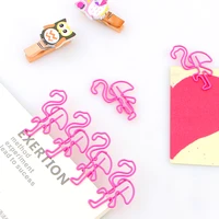 10lot beautiful pink flamingo bookmark planner paper clip metal material bookmarks for book stationery school office supplies