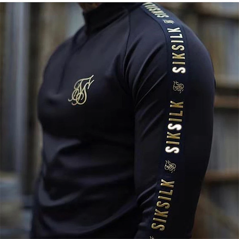 

Spain Shirts Men SikSilk Long Sleeve T Shirt Men Autumn Sweatshirts Hip Hop Streetwear Sik Tshirt Silk Silk Sweatshirt