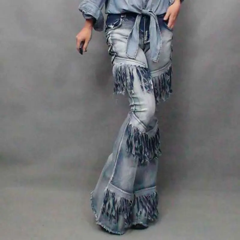 2020 новые модные сексуальные женские винтажные шикарные расклешенные джинсовые