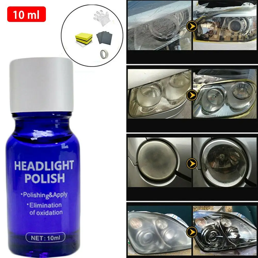 

10ml 9H Car Hardness Headlight Lens Restorer Repair Liquid Polish Auto Cleaner Set Safe Environmentally Friendly High Quality