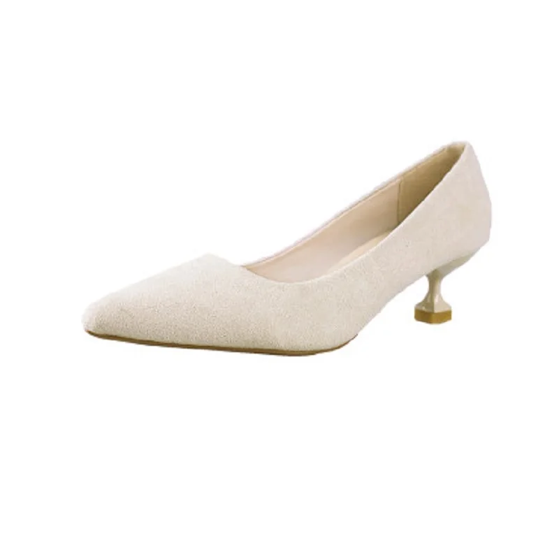 Новинка Весна 2020 женские повседневные туфли на высоком каблуке удобные тонком с