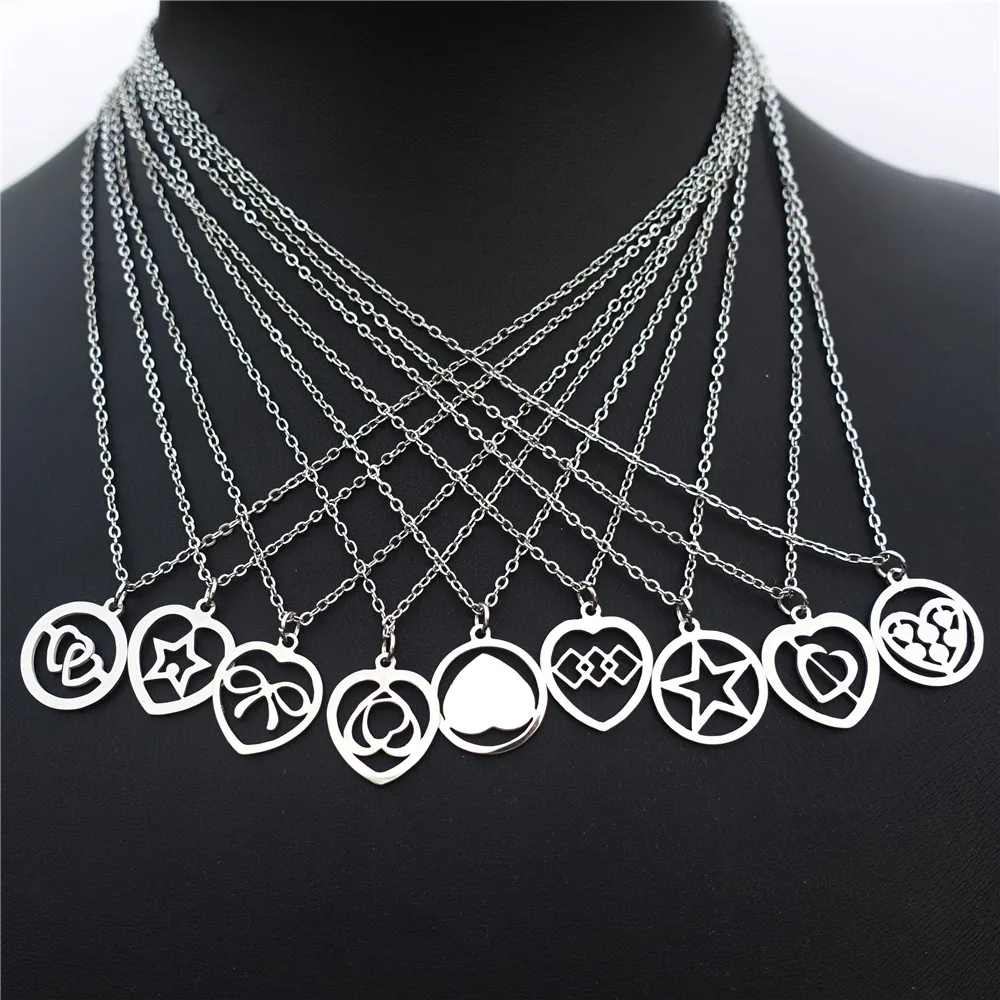 

Женская цепочка из нержавеющей стали, ожерелье с подвеской в виде сердца, звезды, банта, ювелирное изделие для девушек и женщин