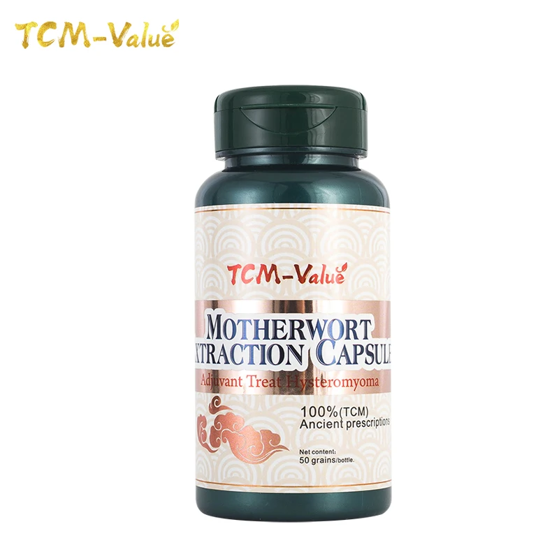 

TCM-Value Motherwort Extraction Capsule, Adjuvant Treat Hysteromyoma, Cure congestion, accompanied by viscous leucorrhea, 50pcs.