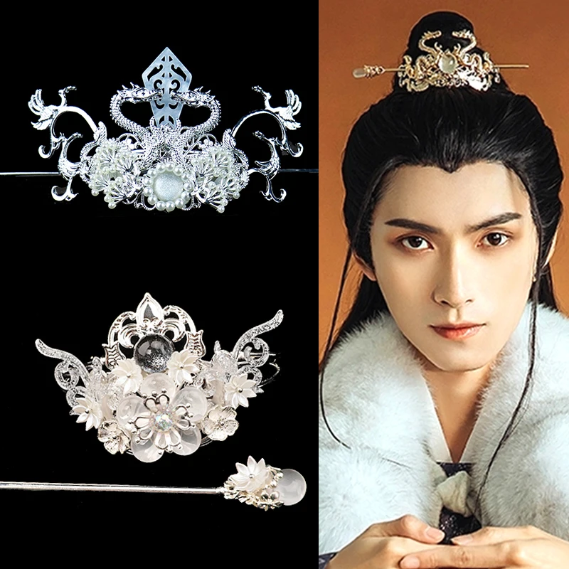 Retro Hair Crown Accessories Ancient Chinese Metal Hair Crown Beauty Supply Hanfu Hair Products Warrior Headdress