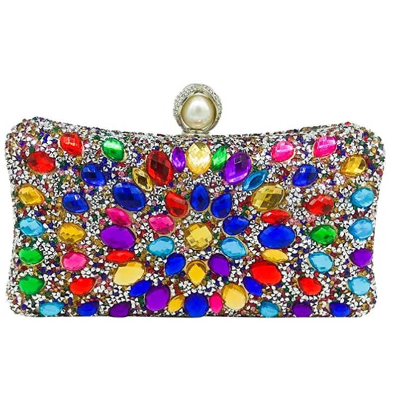 

Multicolored Women Crystal Clutches Evening Bags Wedding Cocktail Party Purses and Handbags