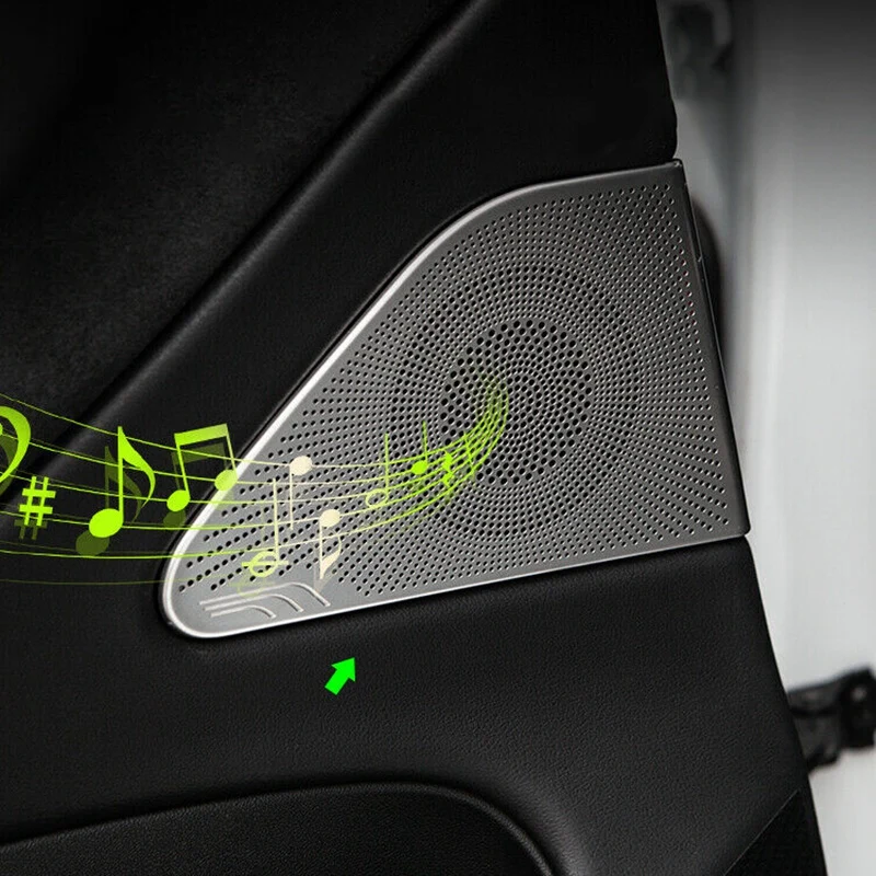 

Stainless Black Front Door Car Roof Audio Speaker Cover Trim for Tesla Model 3 2017-2020