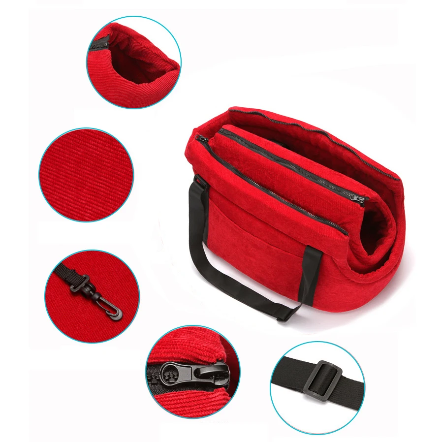 Сумка для домашних питомцев портативная Вельветовая теплая переноска на одно