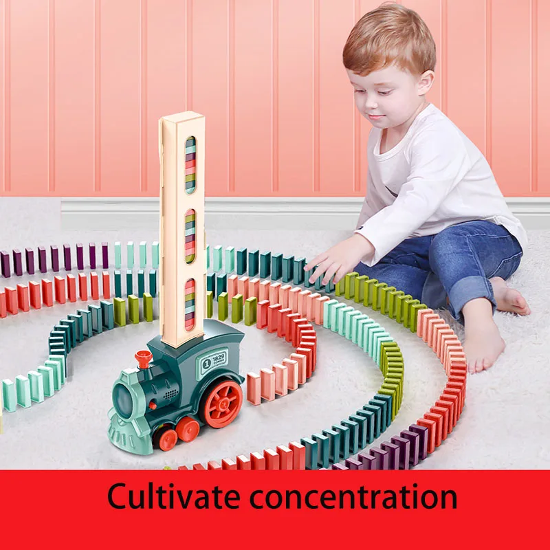 

New Net Celebrity Domino Is Fun And Automatically Puts 0n The Electric Train Educational Children's Toy With Voice Montessori