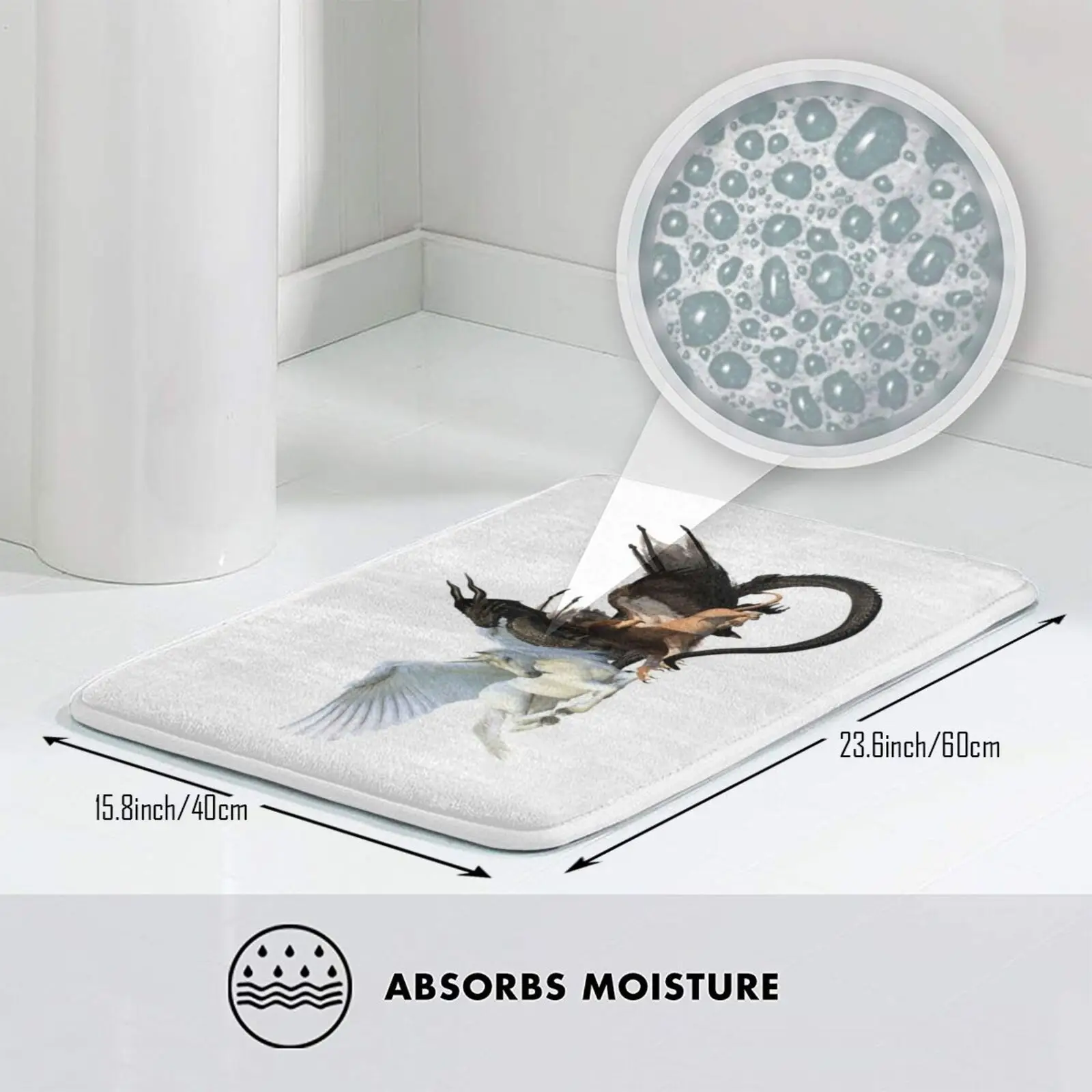 Летающие друзья единорог Гриффин дракон коврик ковер Противоскользящий для