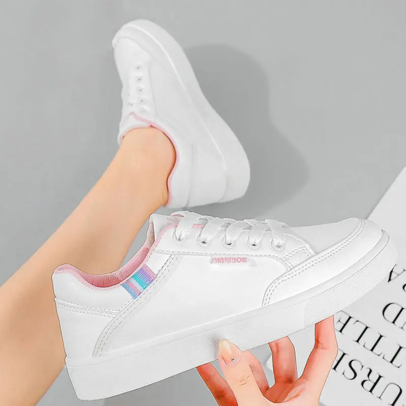 

White Flat Women's Sneakers Breathable Mesh Women Summer Shoe 2021 Casual Outdoor Sport Shoes For Student Girls Tennis Sneakers