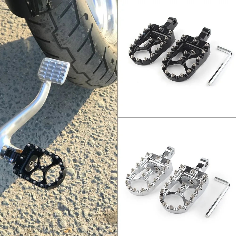 

CNC Footpegs Footrests Custom Foot Pegs Wide Rest Extention For Harley Dyna Fatboy Iron 883 MX Style Offroad Rotating Wide Fat