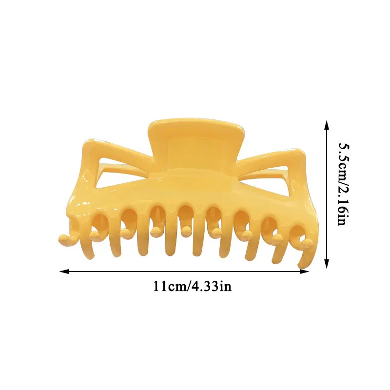 

Simple Style Hair Accessories Glossy Large Hair Claws Solid Color Transparent Hair Clip Colorful Plastic Resin Hairpins