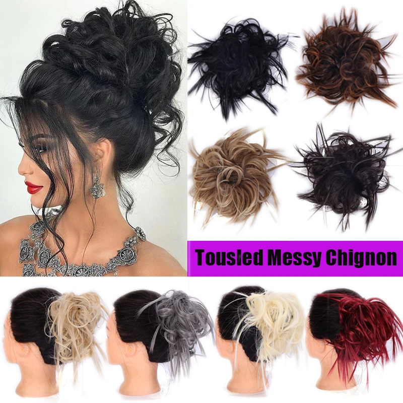 LUPU спутанный шиньон в форме пончика прямой пучок волос для женщин синтетические