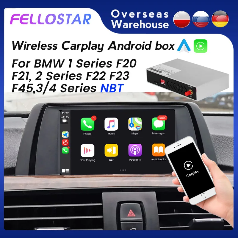 

New! Wireless Carplay box For BMW 1Series F20 F21 2Series F22 F23 F45 3/4 Series F30 F31 NBT Rear view camera WiFi Android auto
