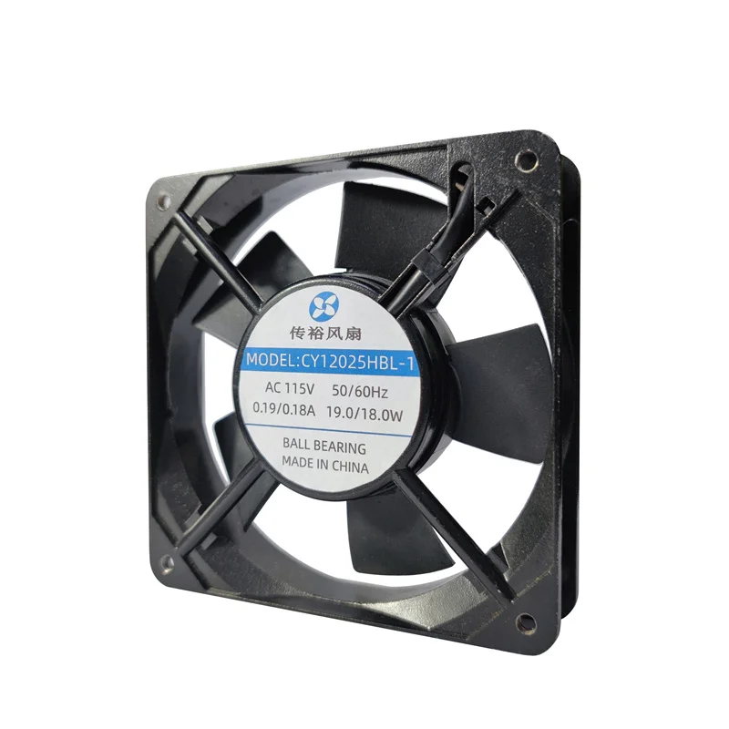 

CHUANYU CY12025HBL-1 120x120x25mm 115 V AC 50/60 HZ 0.19/0.18 A 19/18 W Ball Bearing Axial Fan
