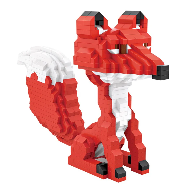 LOZ 9227 мультфильм красная лиса животное фигурка 3D модель 790 шт DIY маленькие мини
