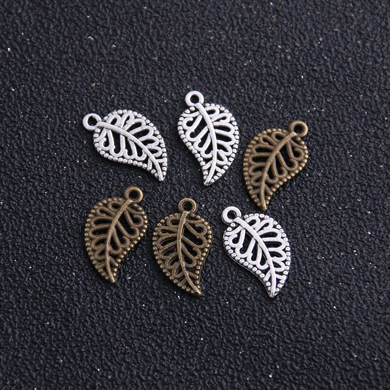 

30pcs 10*18mm two color Metal Hollow mini Leaves Jewelry Charms Jewelry Pendants Fit Jewelry Making Charms