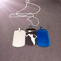 stainless steel women logo simple mrs character lady pattern pendant charm necklace man gift jewelry
