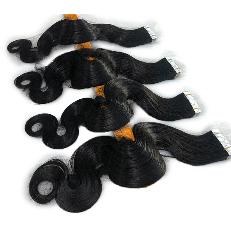 Virgin Body Wave Tape in Hair Extensions Real Human Hair 14-24