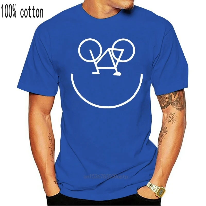 

New Cycling T Shirt Bicycle Smile Face Logo Novelty Fitness Sport Gym Happy More Size And Colors Tee Shirt