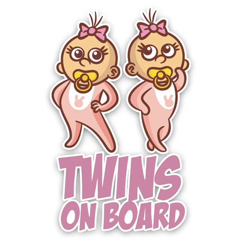 

Dawasaru Twins Baby on Board Colored Car Sticker Waterproof Decal Laptop Motorcycle Auto Accessories Decoration PVC,16cm*10cm