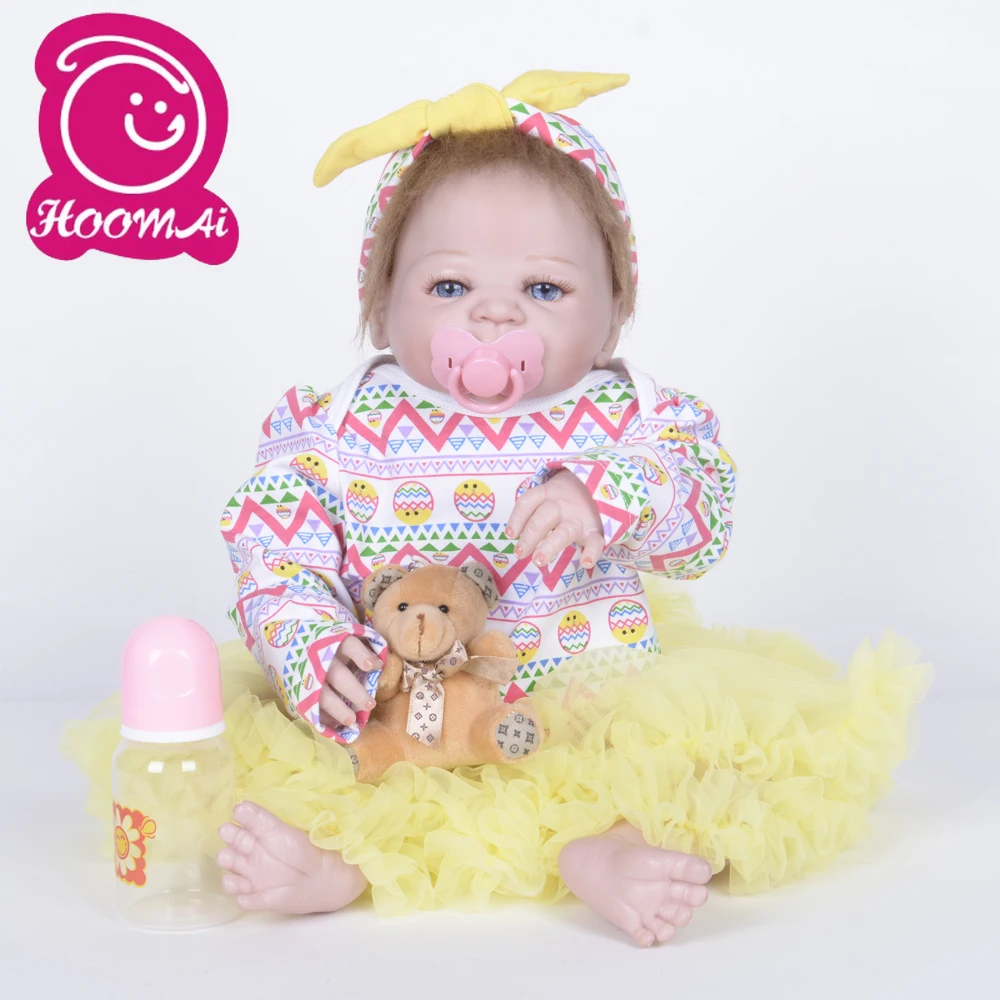 

22 Inch Realistic Bebe Reborn Dolls Lovely Newest Full Body Silicone Pure Handmade Baby Toy For Sale Kids Xmas Gift Bedtime Play