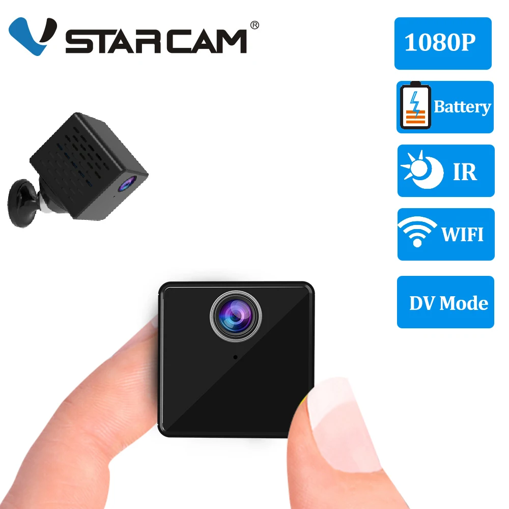 Мини камера видеонаблюдения Vstarcam 2 в 1 1080P с аккумулятором поддержка Wi Fi IP|Камеры