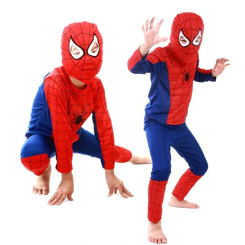 Kids Spiderman superhero Cosplay Costume Children Clothing Sets Long Sleeve Top+Pant+Mask Suit Halloween Party Toddler Baby |