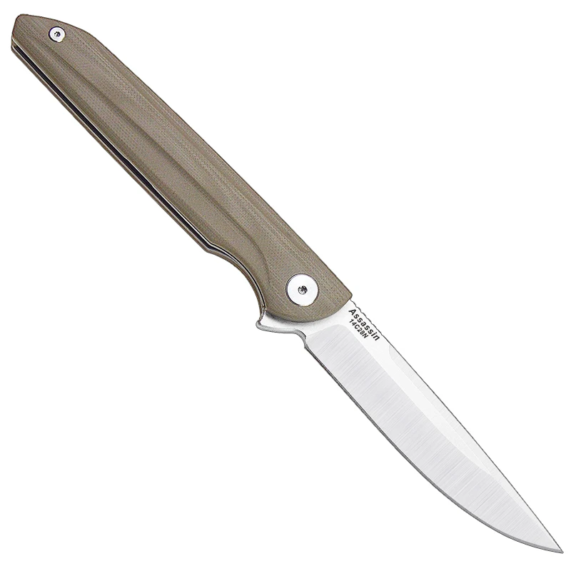 Sand-Satin HARNDS CK9171 Assassin складываемый карманный нож для выживания Sandvik 14C28N Сталь G10 ручка для работы Пешие прогулки на открытом воздухе нож - Цвет: Sand-Satin