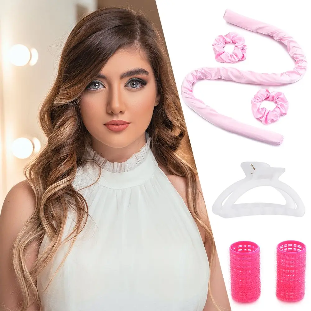 Soft Foam for Women Gril's Makeup Curling Rods ​ No Heat with Hair Clips Roller Heatless Rod Headband | Красота и здоровье