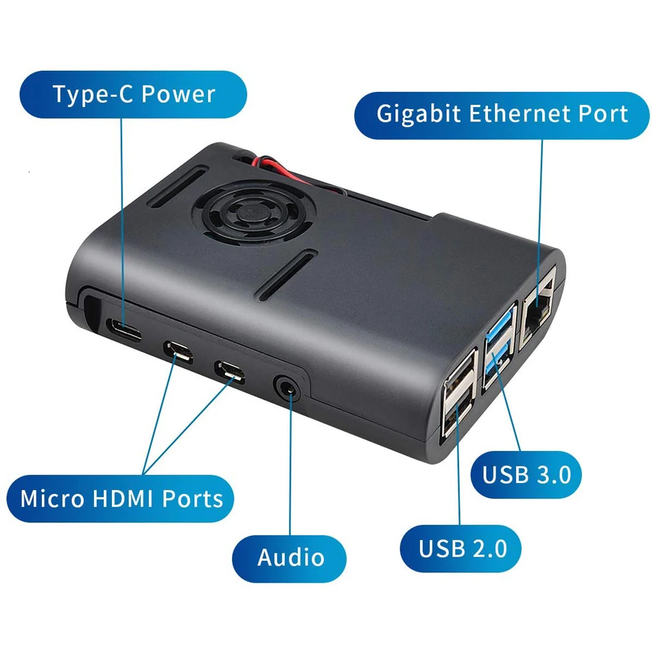 Чехол для Raspberry Pi 4b с охлаждающим вентилятором и радиатором | Компьютеры офис