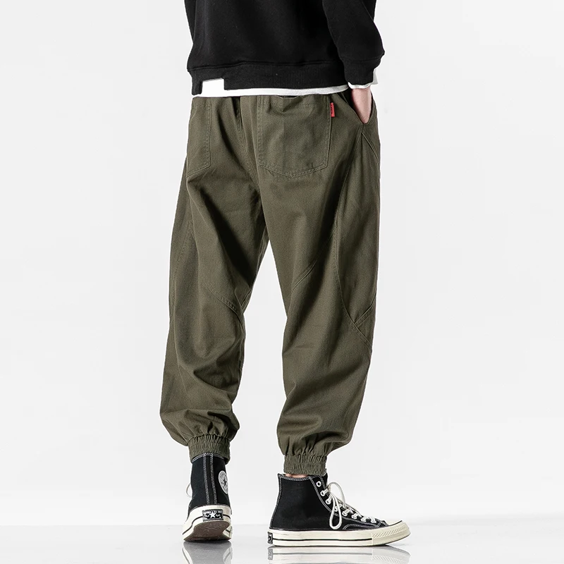 Брюки мужские повседневные из хлопка дышащие штаны Шаровары свободного покроя с