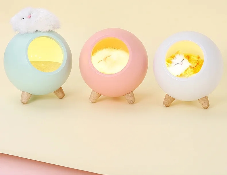 Светодиодный ночсветильник в виде кошки сенсорный ночник с Bluetooth-динамиком