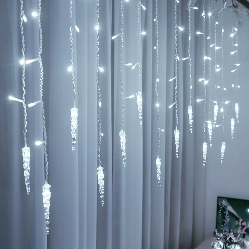 

Curtain Garland on The Window Christmas Lights Festoon Led Lights Icicle Curtain Garlands for New Year Christmas Decoration 2021