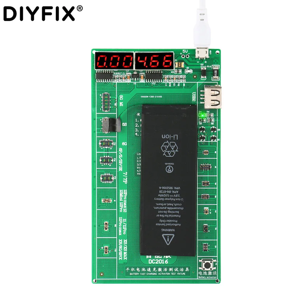 

Mijing DC2016 телефон батарея Быстрая зарядка активации тесты приспособление для Iphone 5G 12 Pro Max Vivo Samsung XiaoMi 4 Huawei P7