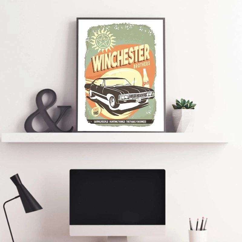 Плакат Sam &amp Dean братья-Винчестеры печать Сверхъестественное ТВ-шоу Холст