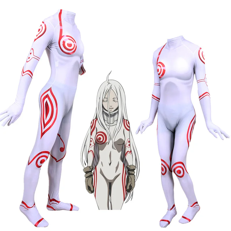 Костюм для косплея супергероя из белой лайкры Zentai Lady/Girl Shiro of Deadman Wonderland костюм на