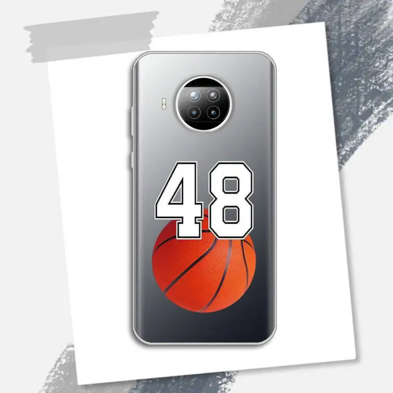 

Simple art basketball lucky numbers Phone Case Transparent for Xiaomi Redmi note 10 t 8 9 pro lite 11