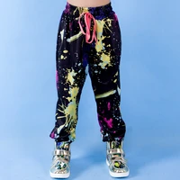 2021 new kids adult candy colors sweatpants personality doodle spring summer trousers loose retraction foot harem hip hop pants