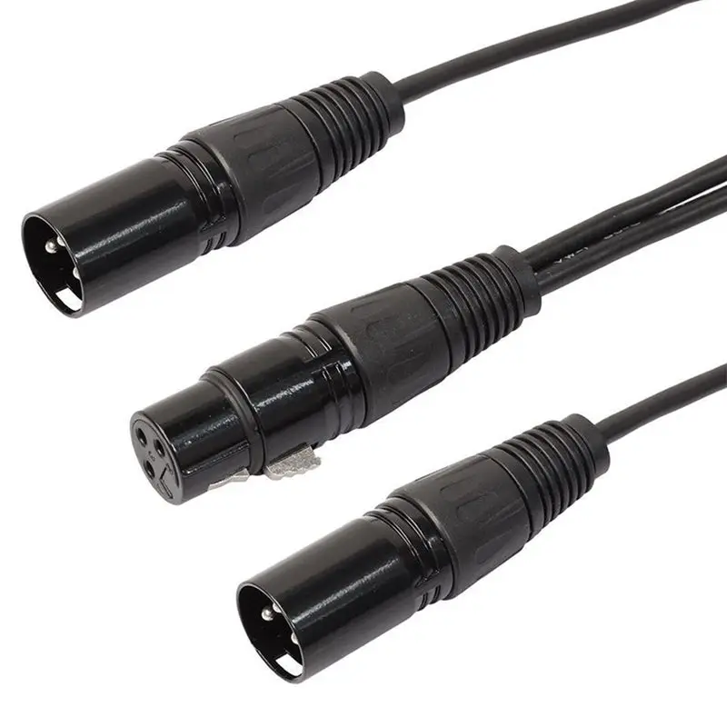3 контактный гнездовой разъем XLR на двойной 2 Штекерный Y образный разветвитель