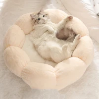 pet cat beds sofa cushion winter warm soft deep sleeping kennel dogs net house washable flower shape lovely style cats beds cw93