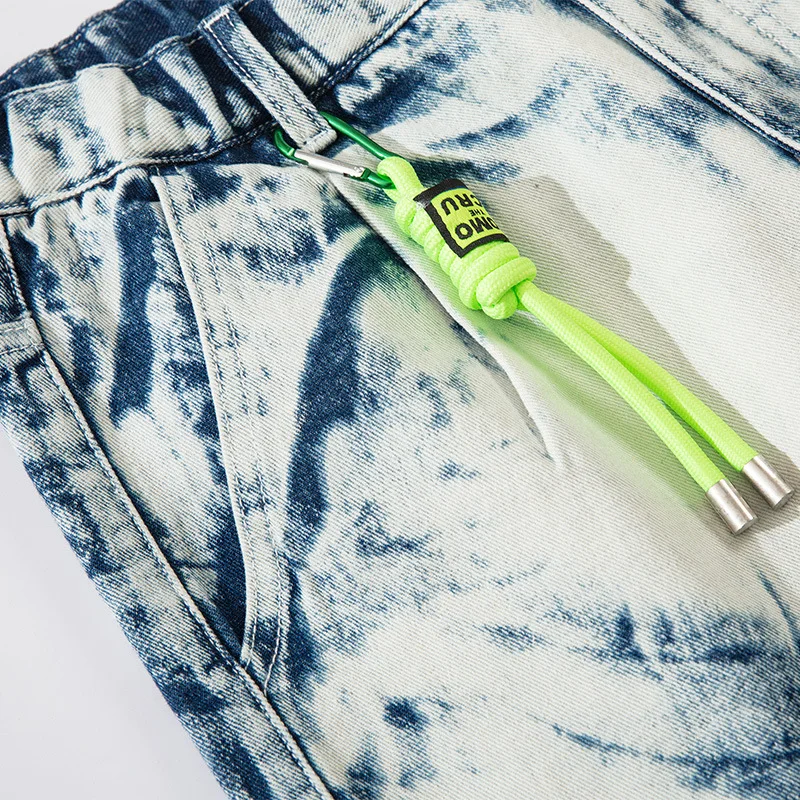 Шорты мужские из денима стрейч модные тонкие рваные байкерские джинсы брендовые