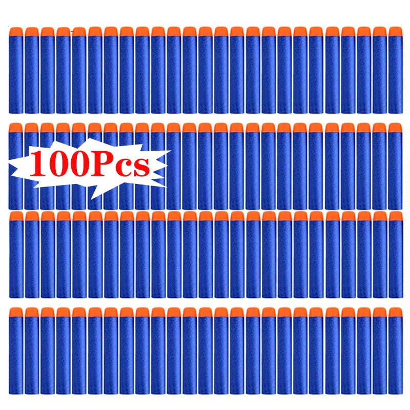 

100PCS For Nerf Bullets Soft Hollow Hole Head 7.2cm Refill Darts Toy Gun Bullets for Nerf Kid Children Gift Toy Gun Accessories