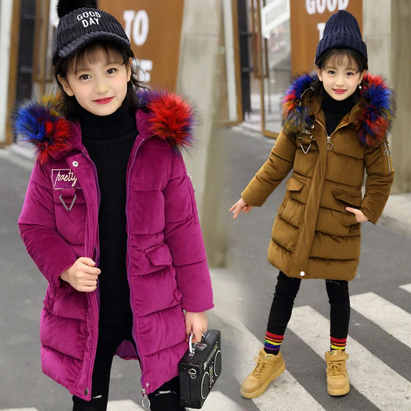 Зимняя куртка детская одежда для маленьких девочек верхняя с хлопковой